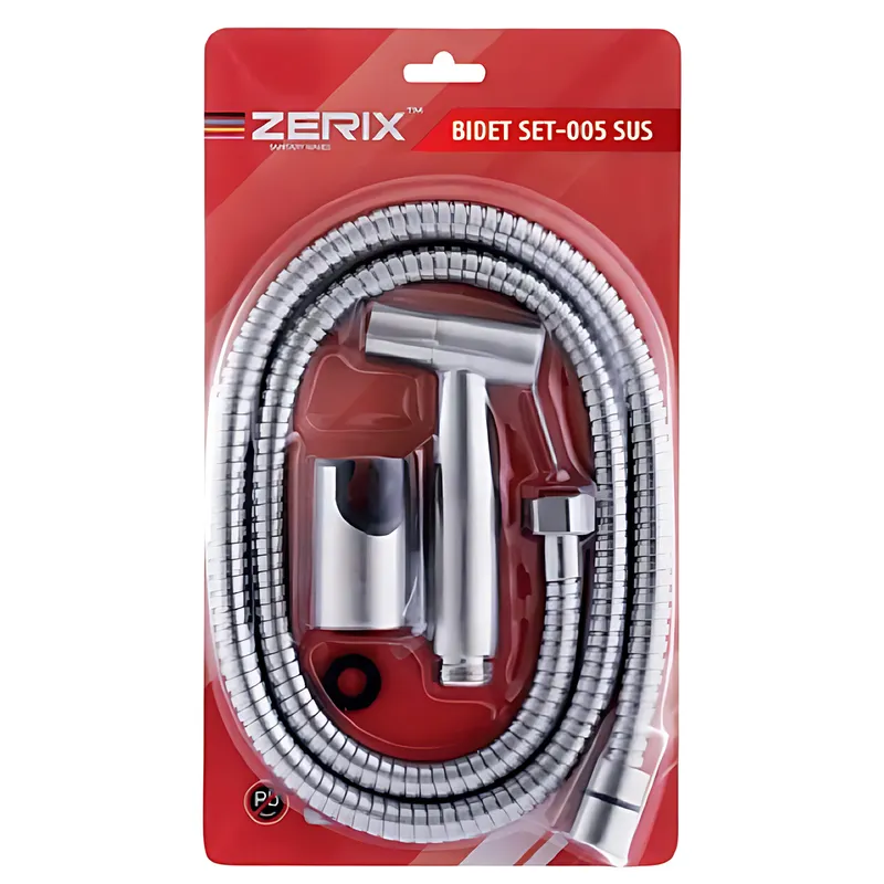 Набір для гігієнічного душу Zerix BIDET SET-005.SUS з неіржавкої сталі SUS304 паковання блістер, фото 1