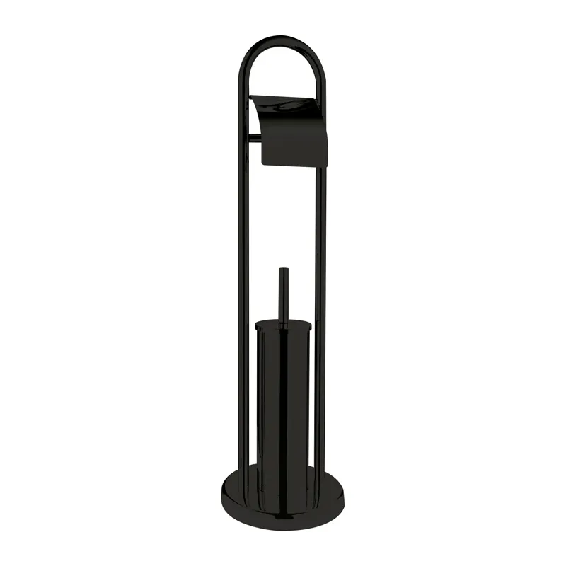 Єрш для підлоги з папероутримувачем ZERIX KIT ME04 Black (ZX4644), фото 1