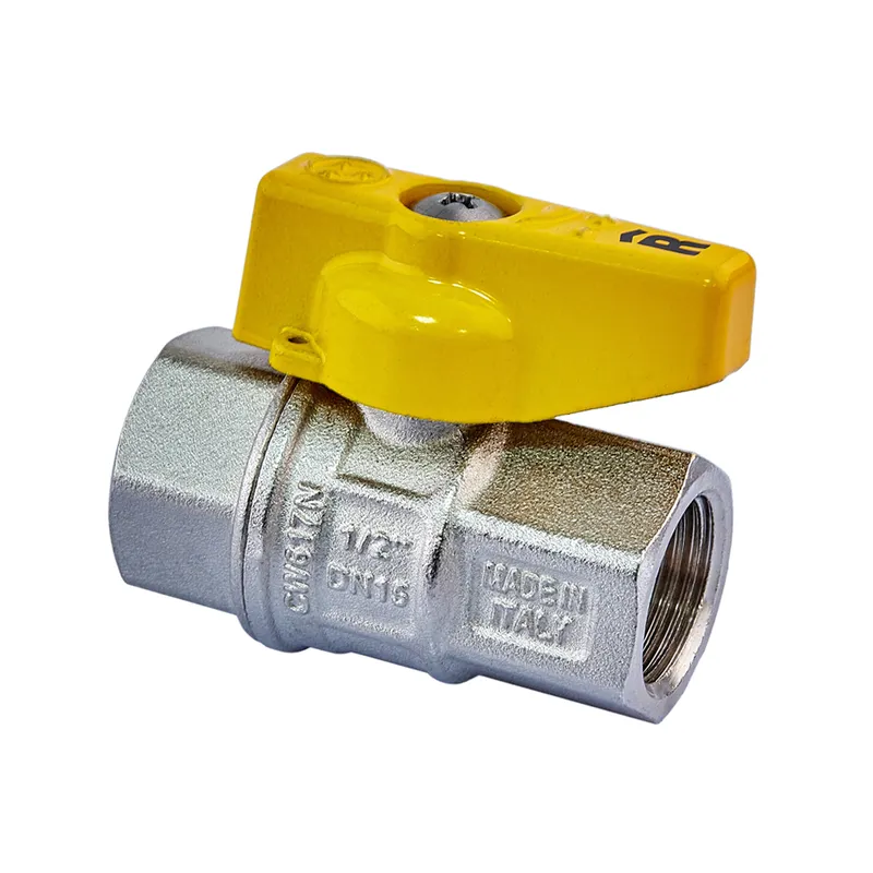 Кран кульовий ГАЗ, Roho R211-050G - 1/2" ВВ ручка "метелик" жовта Roho R111-050G - 1/2" ВЗ (RO0242), фото 1