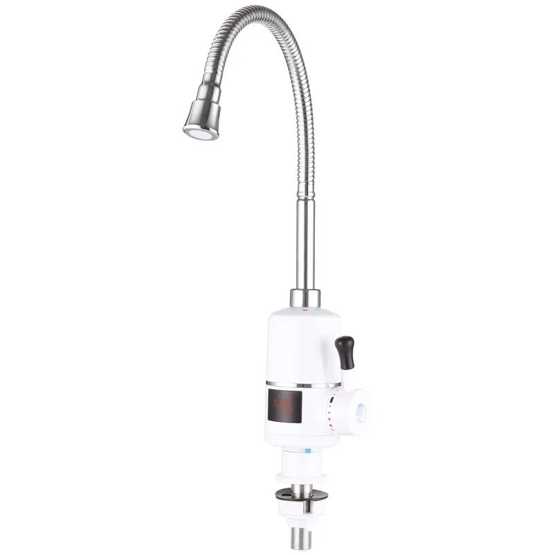 Водонагрівач 3,3 kW проточний, з індикатором температури, рефлекторний вилив, RESET, на мийку ZERIX ELW41-EF (ZX4699), фото 1