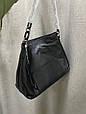 Містка жіноча шкіряна сумка на плече Lanvera С101-КТ-4398 Чорна, фото 6
