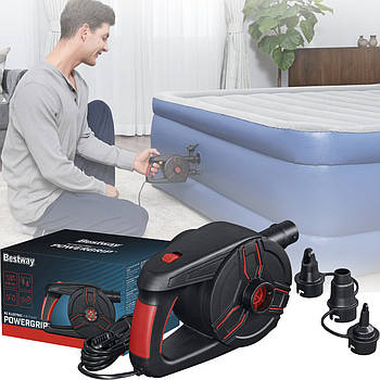 Насос електричний підвищеної потужності 220V 1100 л/хв. Bestway 62258 Насос з 3 насадками для надувних виробів