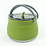 Складаний силіконовий чайник для туристичних походів на 1 л Tramp TRC-125-olive, з металевим дном, фото 2