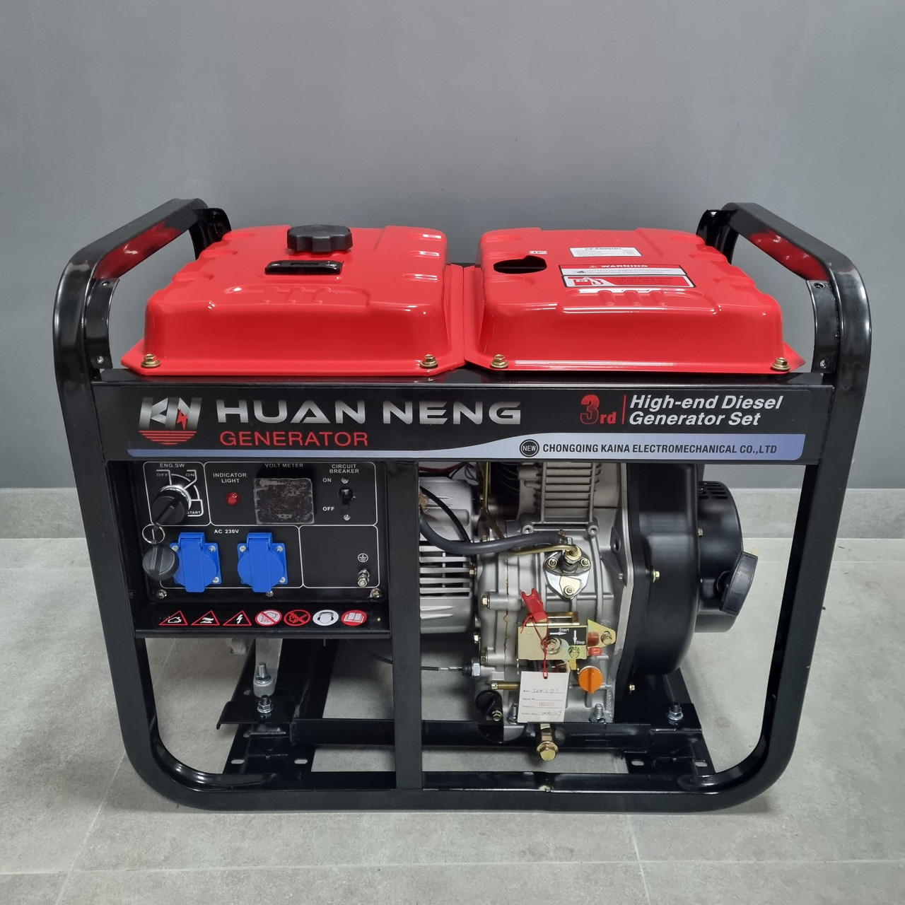 Дизельний генератор 5.2 кВт побутовий дизель для дому однофазний 220в електростратер, фото 1