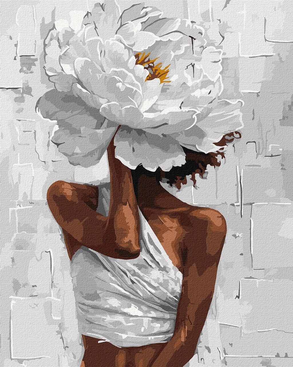 Картина за номерами 40x50 см Квітковий образ з фарбами металік Ідейка KHO8503, 369455, фото 1