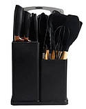 Набір поварешок і ножів Zepline ZP-107, 19 кухонних аксесуарів, чорний, фото 8