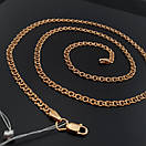 Тоненький срібний позолочений ланцюжок бісмарк. Цепочка срібло 925 з позолотою 585. Ширина 3,5 мм 60 см, фото 7