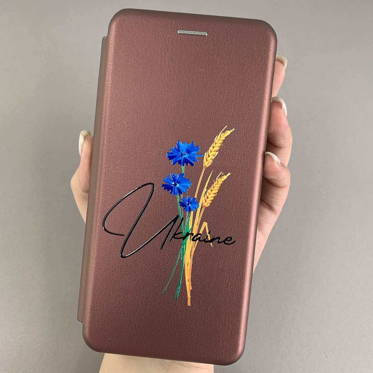 Чохол-книга для Apple iPhone 11 книжка з принтом з написом Україна на айфон 11 бордова q04j