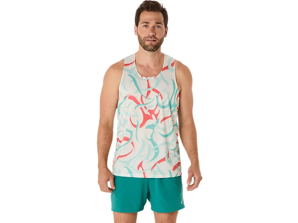 Майка чоловіча для бігу та спорту Asics Road All Over Print Singlet 2011D091-200