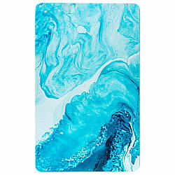 Килимок нековзний діатомітовий вхідний вологопоглинаючий Синє море хвилі 50х80смх3мм для ванної