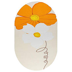 Придверний прогумований вологопоглинаючий килимок Помаранчеві квіти 50х80смх3мм діатомітовий нековзний