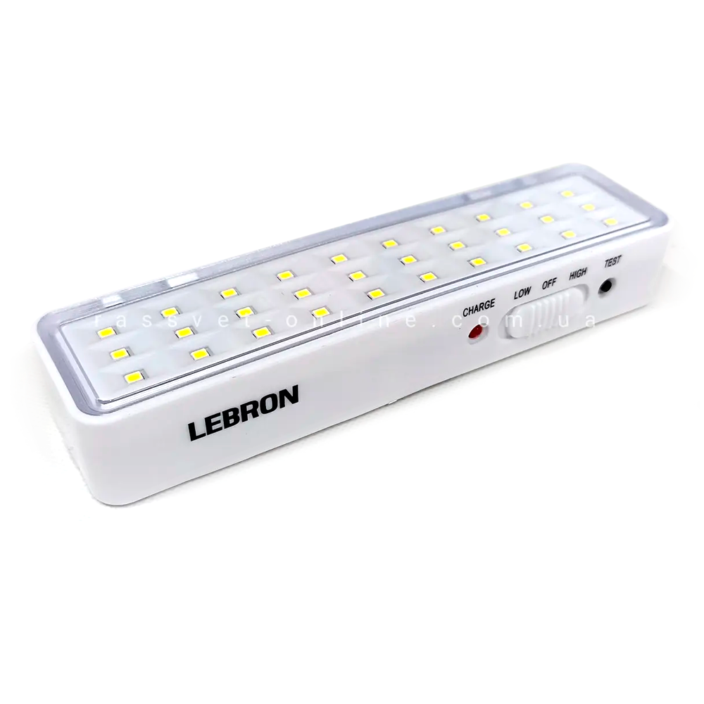 Акумуляторний LED світильник Lebron 16-95-20 L-EL-230 2W 30LED 3.7V 1000mAH Li-ion (аварійний) світлодіодний