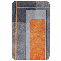 Діатомітовий вхідний килимок вологопоглинаючий Сіро-жовтогаряча абстракція 40х60смх3мм у вітальню нековзний