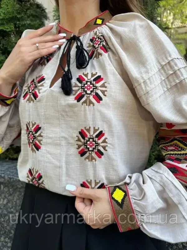 Легка  блузка  беж льон  "Ясінка"