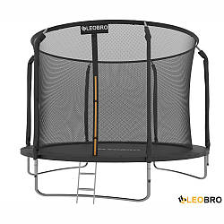 Батут із внутрішньою захисною сіткою 312 см LEOBRO Premium 10FT BLACK для дітей на дачу в приватний будинок на турбазу
