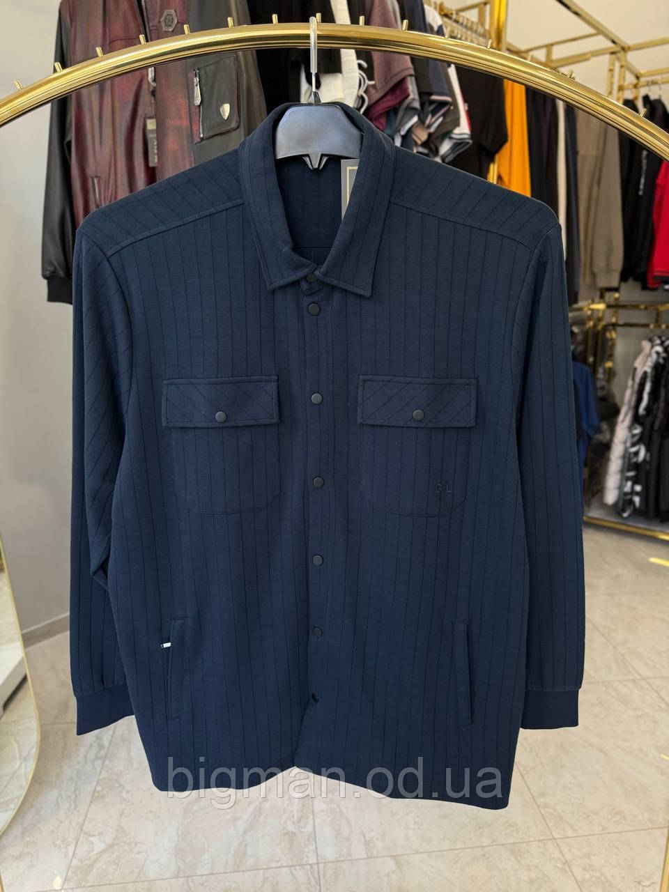 Кофта сорочка La Vita 5139 трикотаж (батал) 3-7XL т-синя