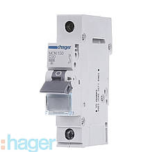 Автоматичний вимикач 50 А, 1-фазний, тип С, Hager MCN150