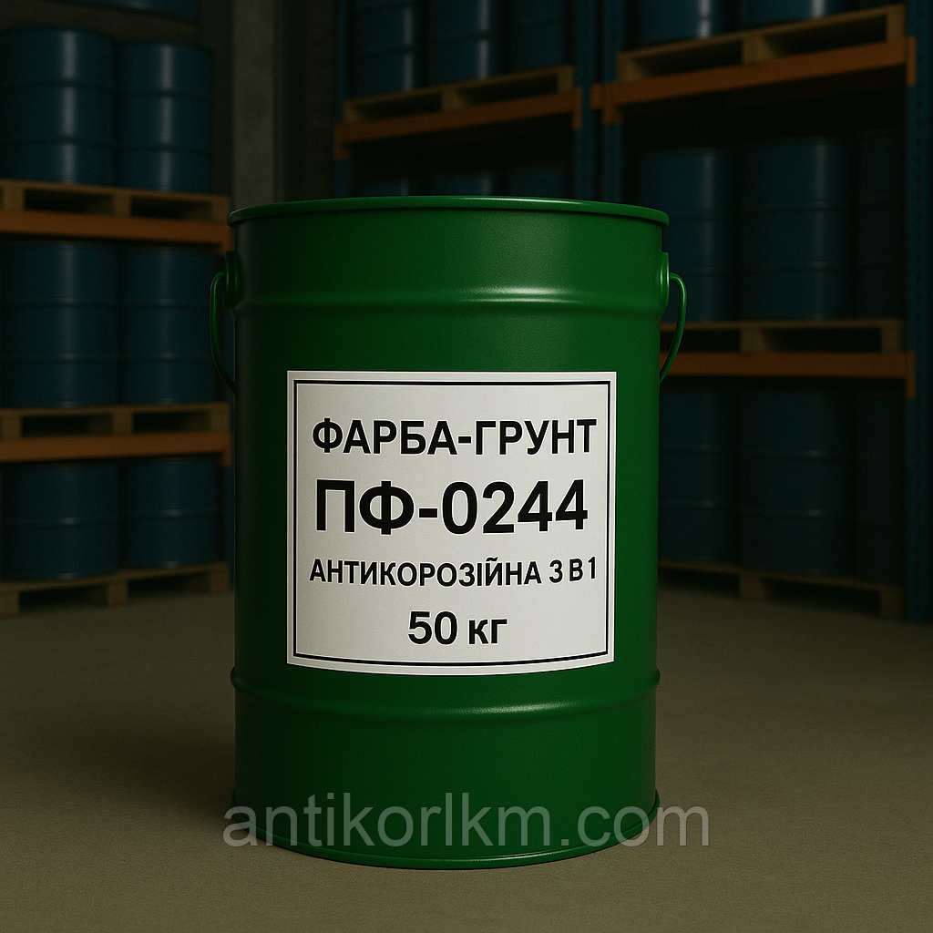 Фарба-грунт ПФ-0244 (Антикорозійна 3 в 1), 50 кг