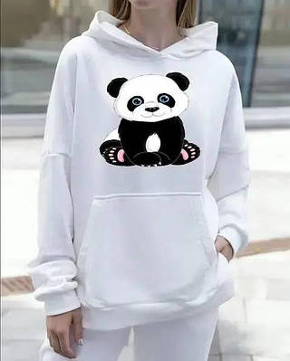 Жіночий теплий худі з Пандою,РОЗМІР ТІЛЬКИ 46