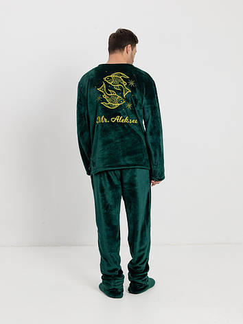 Турецька чоловіча якісна піжама махрова з іменною вишивкою від виробника, Чоловічі піжами, фото 1