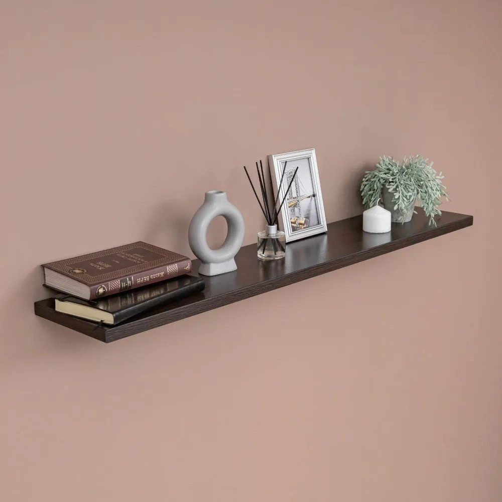 Полиця з прихованим кріпленням на стіну з ЛДСП 28 мм Полиці навісні для квітів і декоративних елементів, фото 1