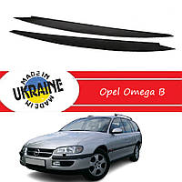 Дефлекторы фар Opel Omega B Опель Омега Б 1994-2000 Реснички стеклопластик под покраску