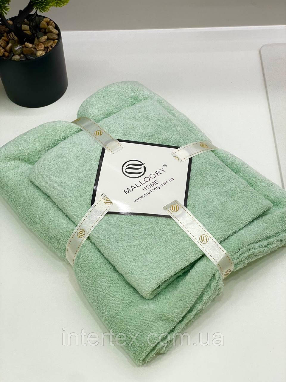 Комплект рушників однотонний баня+лице (мікрофібра) бірюзовий, фото 1