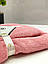 Комплект рушників однотонний баня+лице (мікрофібра) рожевий, фото 2