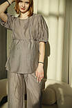 Блузка для вагітних із льону Signora3, 44 сірий, фото 3