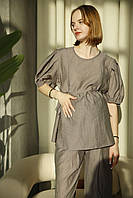Блузка для вагітних із льону Signora3, 44 сірий