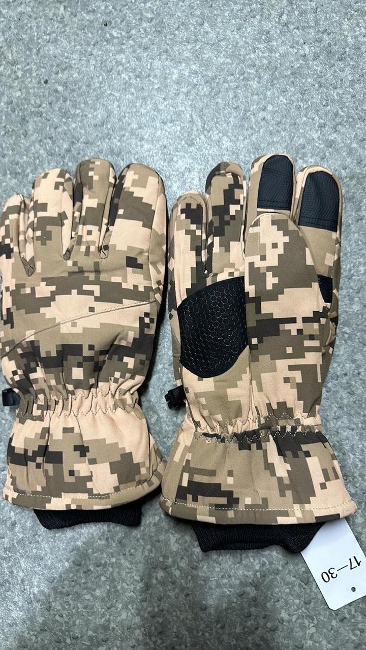 Рукавиці палі мультикам Softshell на хутрі, фото 1