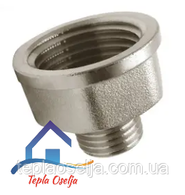 ПЕРЕХІДНИК НІКЕЛЬОВАНИЙ 1/2"х3/4" (різьба зовнішня /  внутрішня)
