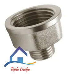 ПЕРЕХІДНИК НІКЕЛЬОВАНИЙ 1/2"х3/4" (різьба зовнішня /  внутрішня)