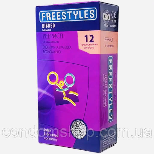 Презервативи Freestyles ribbed ребристі ребристі #12 шт. Малайзія.Висока якість!