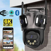 Тройная 12мп WiFi камера видеонаблюдения | датчик движения | ночное видение | iCSee