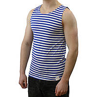 Майка тільник чоловіча в'язана синя смужка бавовна