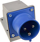 Силова вилка 2P+PE 32А 250В стаціонарна IP44 поліамід синя [A0080010136] UСombi АСКО