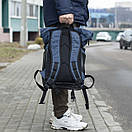 Міський спортивний рюкзак синій Roll top Rytm тканинний з відділенням для ноутбука на 20-25 л роллтоп, фото 9