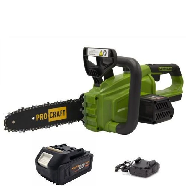 Акумуляторна міна пила Procraft PKA36 (1 АКУМУЛЯТОР 20 В, 4 А/РІК І ЗАРЯДНИЙ ПРИСТРІЙ У КОМПЛЕКТІ), фото 1