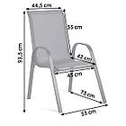 Комплект садових меблів Sofotel SO-981 стіл і 2 стільці з загартованого скла, міцна сталевий рама, фото 4