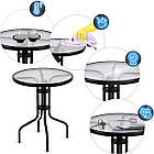 Комплект садових меблів Sofotel SO-981 стіл і 2 стільці з загартованого скла, міцна сталевий рама, фото 5