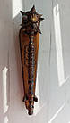 Булава на підставці, сувенірна дерев'яна булава з золотим бісером, булава з Тризубом на подарунок 44 см, фото 7