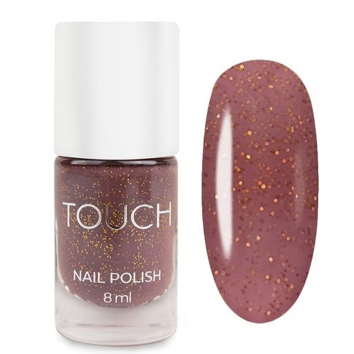 Лак Touch Nail Polish №05, 8 мл (ліловий із золотими блискітками)