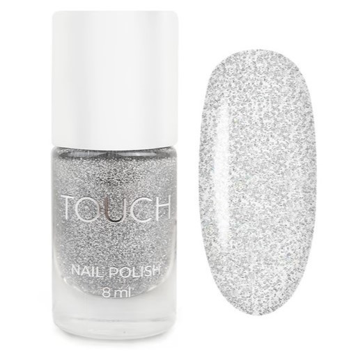 Лак Touch Nail Polish №06, 8 мл (прозорий із срібними блискітками)