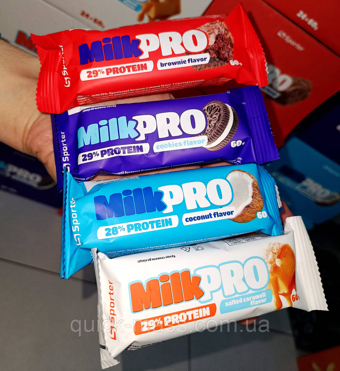 Батончик протеїновий з низьким вмістом цукру Sporter MILK PRO 60g (різні смаки), фото 1