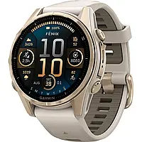 Смарт-часы Garmin Fenix 8 43mm AMOLED Sapphire Soft Gold with Fog Gray/Dark Sandstone Silicone Band