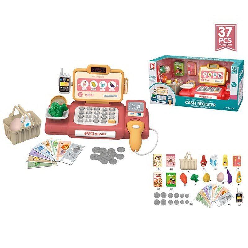 Касовий апарат дитячий на 37 предметів із калькулятором і сканером, фото 1
