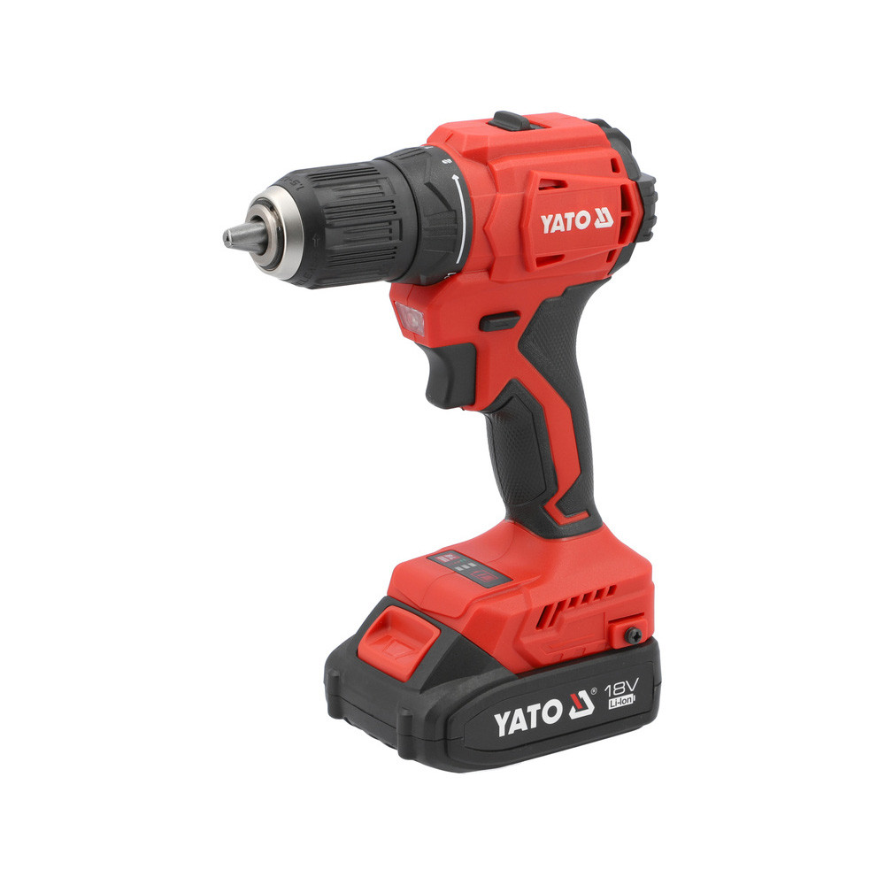 Шуруповерт-дриль безщітковий акумуляторний Li-Ion (2 шт.) 18V 2 Ач (45 Нм) патрон для свердел Ø≤13 мм Yato YT-8277905, фото 1
