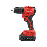 Шуруповерт-дриль безщітковий акумуляторний Li-Ion (2 шт.) 18V 2 Ач (45 Нм) патрон для свердел Ø≤13 мм Yato YT-8277905, фото 2