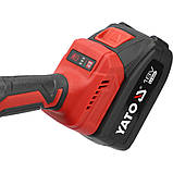 Пила дискова акумуляторна Li-Ion 18 В 4 Ач для диска Ø=140/20 мм (24 зуба) глибина різу 51-32 мм Yato YT-8281185, фото 6